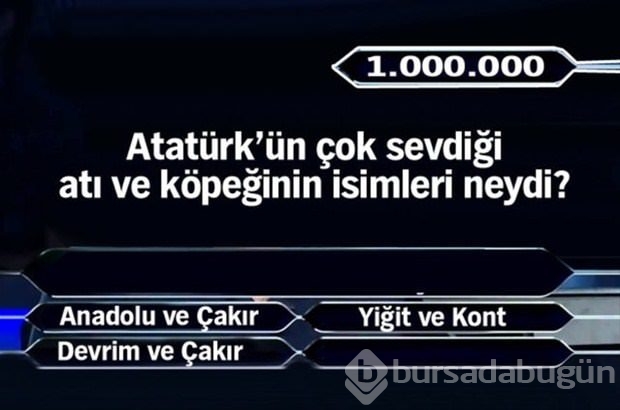 1 milyonluk 11 final sorusu