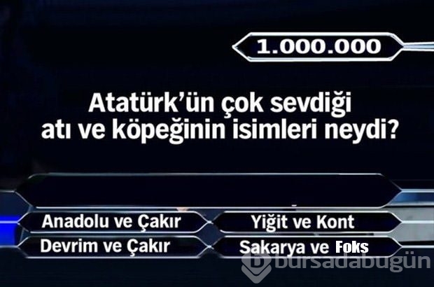 1 milyonluk 11 final sorusu