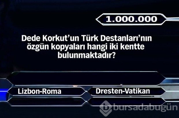 1 milyonluk 11 final sorusu
