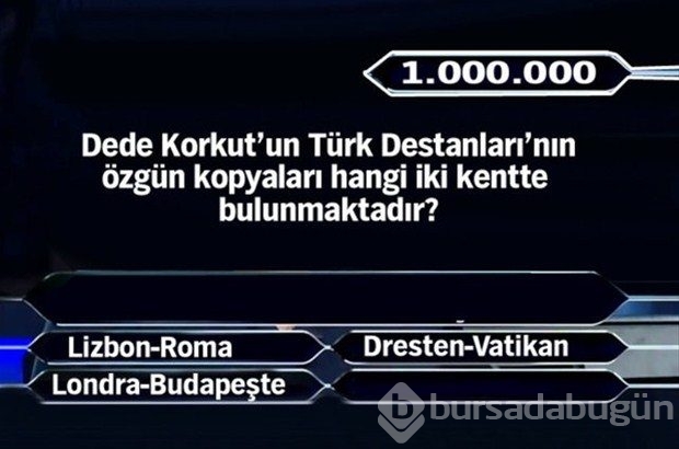 1 milyonluk 11 final sorusu