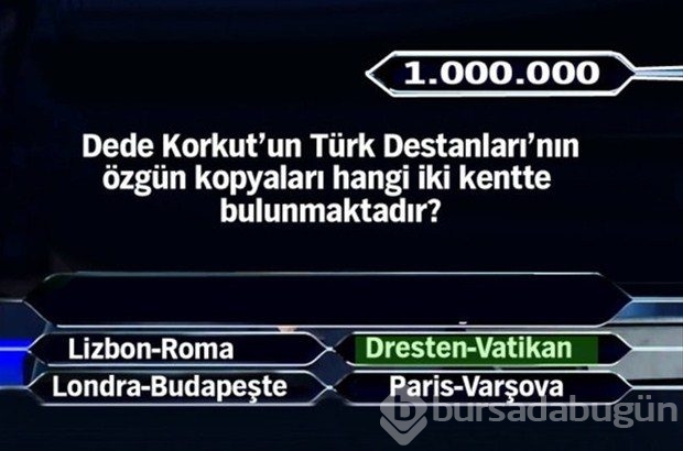 1 milyonluk 11 final sorusu