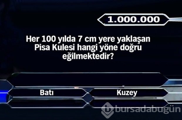 1 milyonluk 11 final sorusu