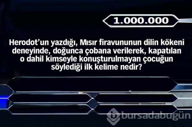 1 milyonluk 11 final sorusu