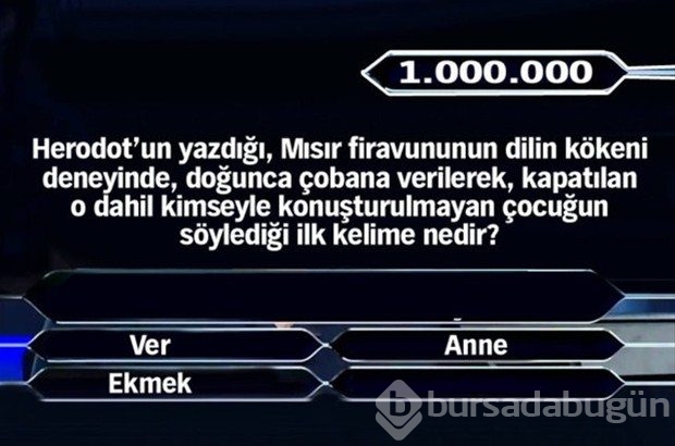 1 milyonluk 11 final sorusu