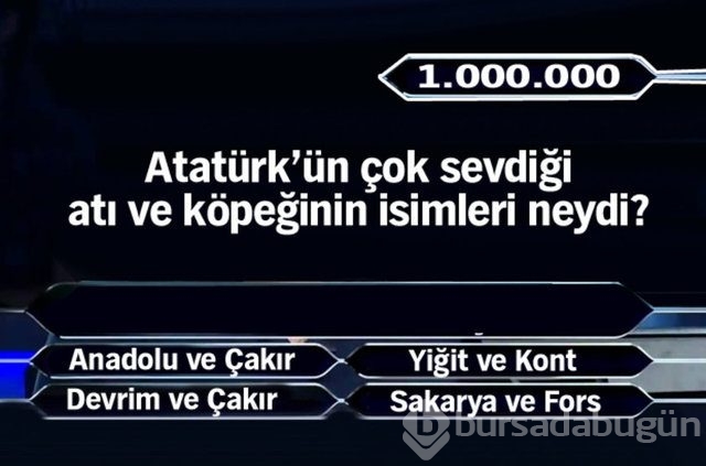 Kim Milyoner Olmak İster'in milyonluk soruları!