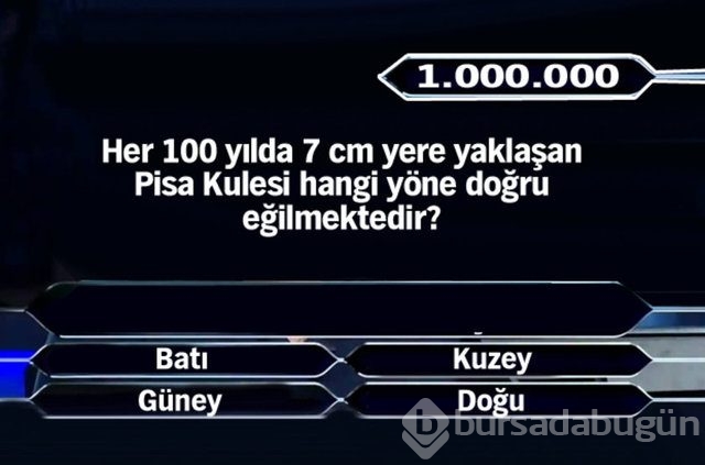 Kim Milyoner Olmak İster'in milyonluk soruları!