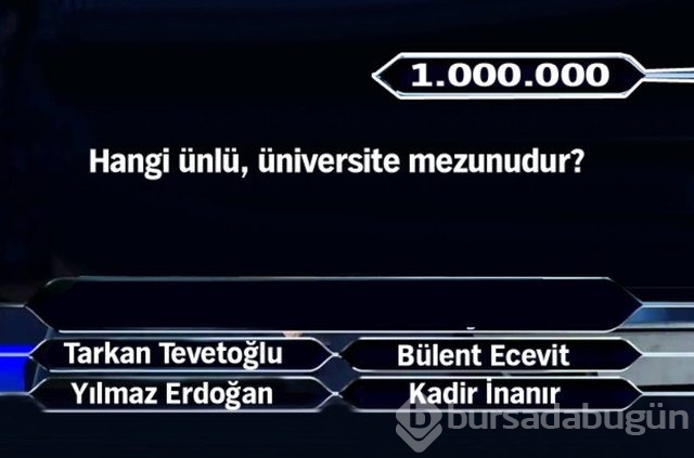 Kim Milyoner Olmak İster'in milyonluk soruları!