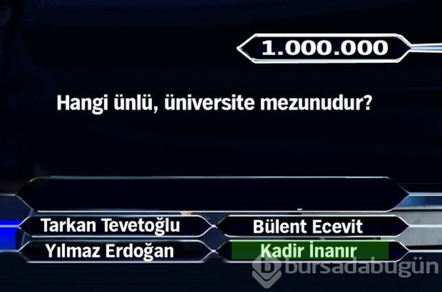 Kim Milyoner Olmak İster'in milyonluk soruları!