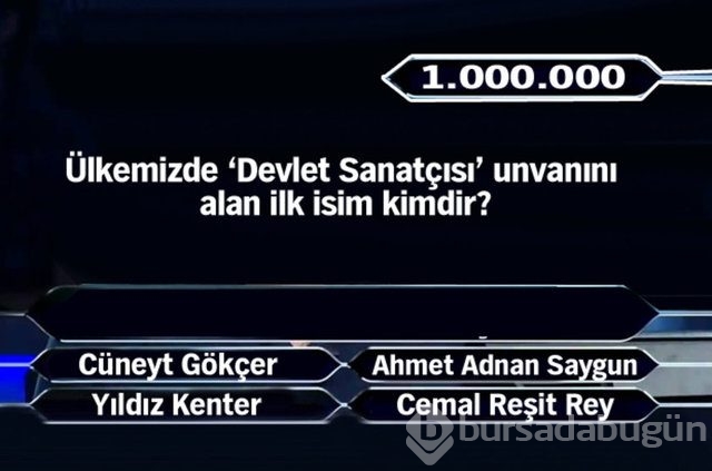Kim Milyoner Olmak İster'in milyonluk soruları!