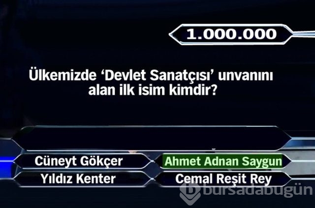 Kim Milyoner Olmak İster'in milyonluk soruları!