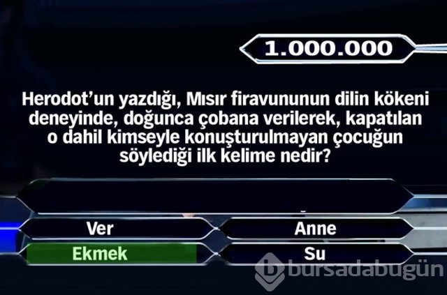 Kim Milyoner Olmak İster'in milyonluk soruları!