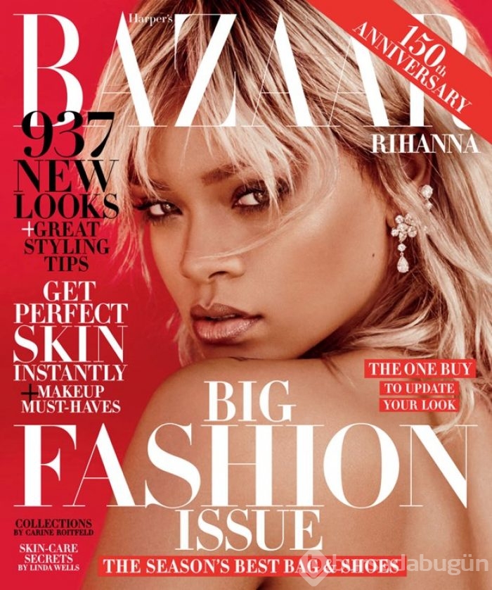 Harper's Bazaar'ın 150. sayısında Rihanna vardı