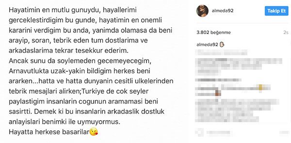Almeda Abazi'den 'tebrik' sitemi!
