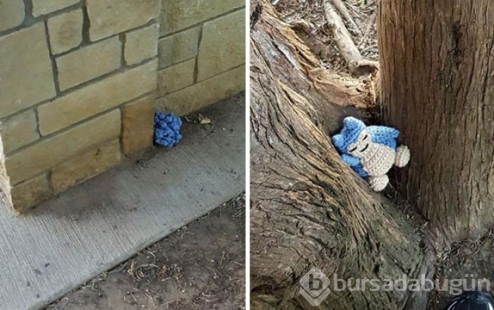 Pokemon karakterlerini örüp sokağa bırakıyor