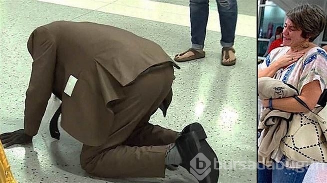 Havalimanında ailesini görünce ayakta durmakta zorlandı...
