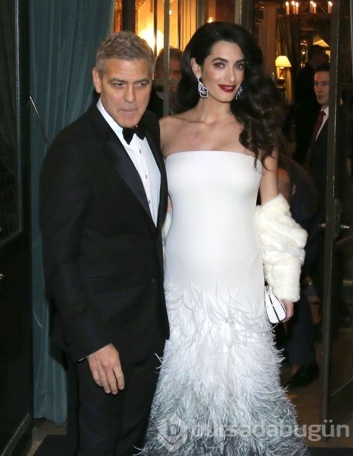 Hamile olduğunu açıklayan Amal Clooney ilk kez görüntülendi