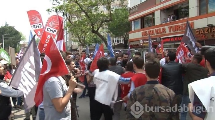 Bursa'da 1 Mayıs yürüyüşünde arbede!