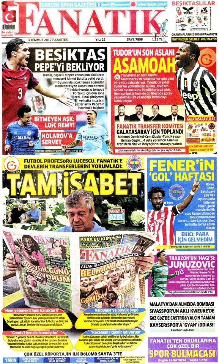 Günün gazete manşetleri: 3 Temmuz 2017