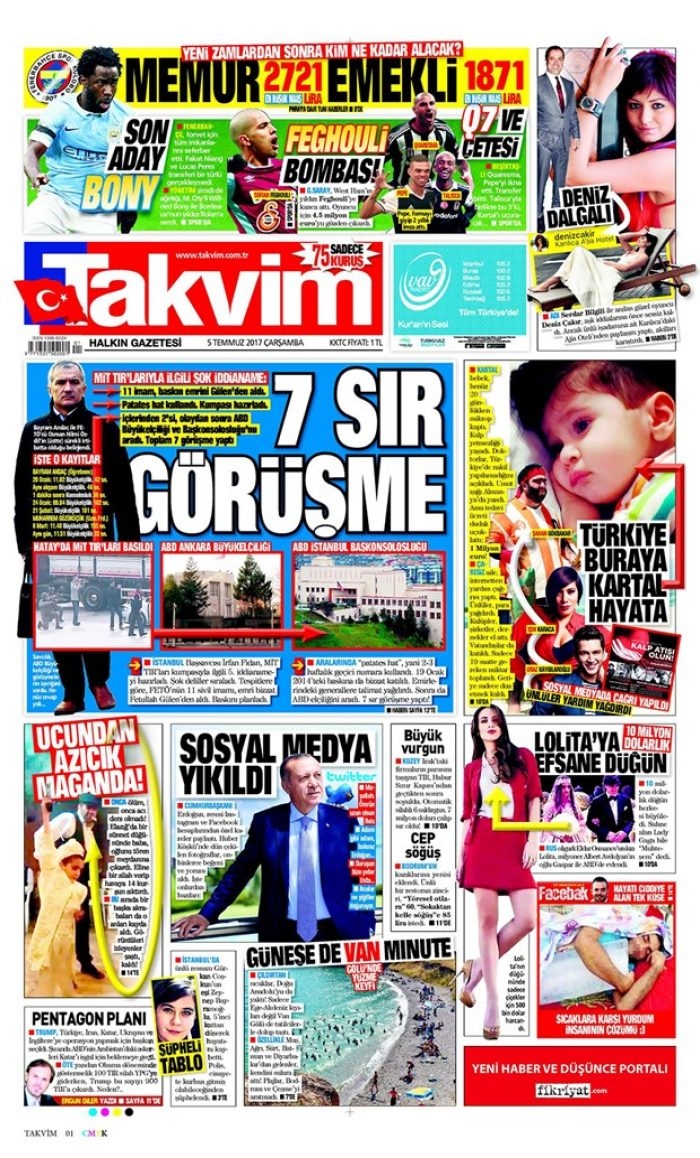 Günün gazete manşetleri 5 Temmuz 2017