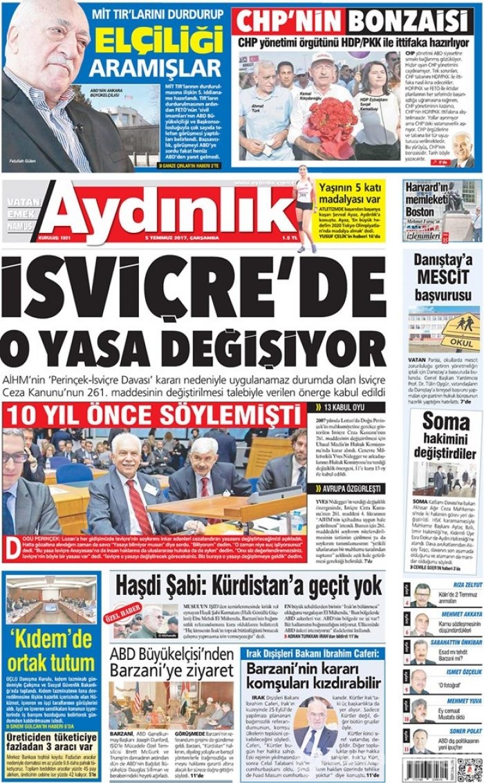 Günün gazete manşetleri 5 Temmuz 2017