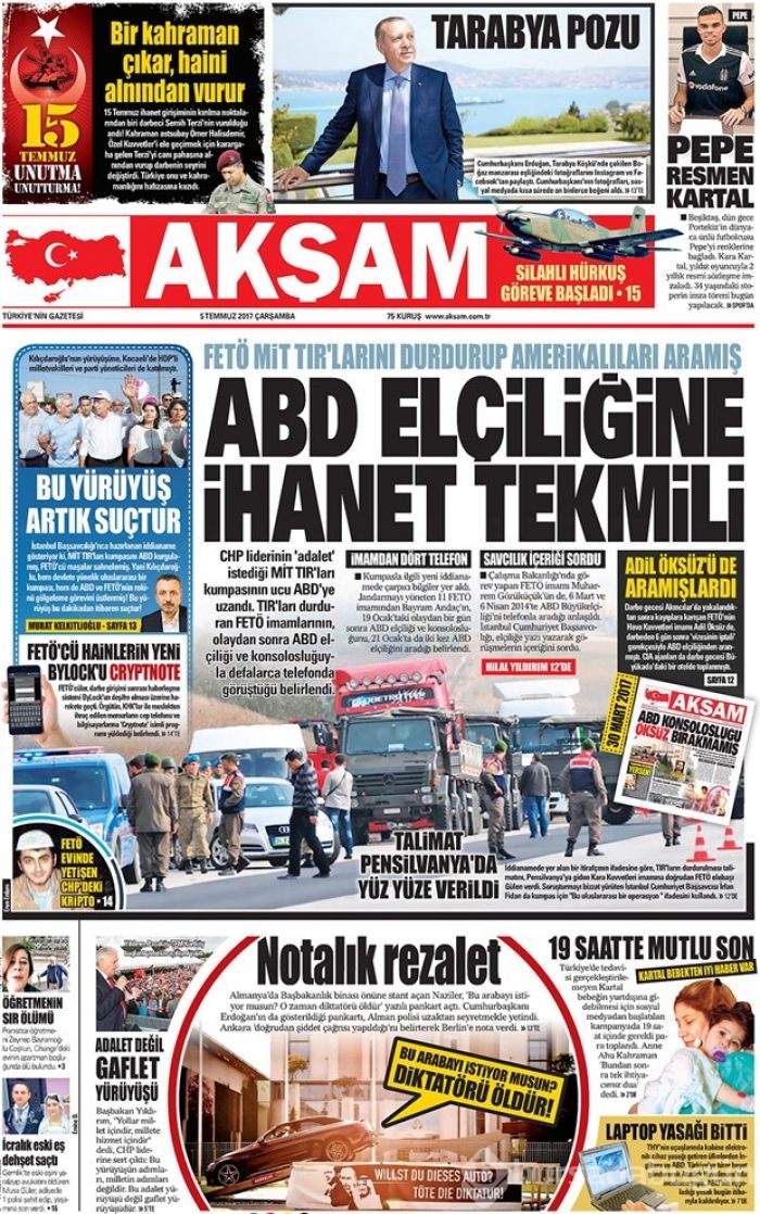 Günün gazete manşetleri 5 Temmuz 2017