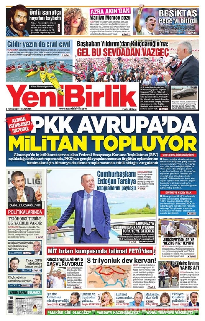Günün gazete manşetleri 5 Temmuz 2017