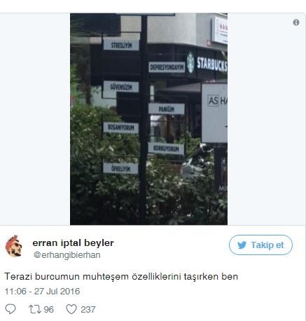 Terazi burçları hakkında mizah dolu tweetler