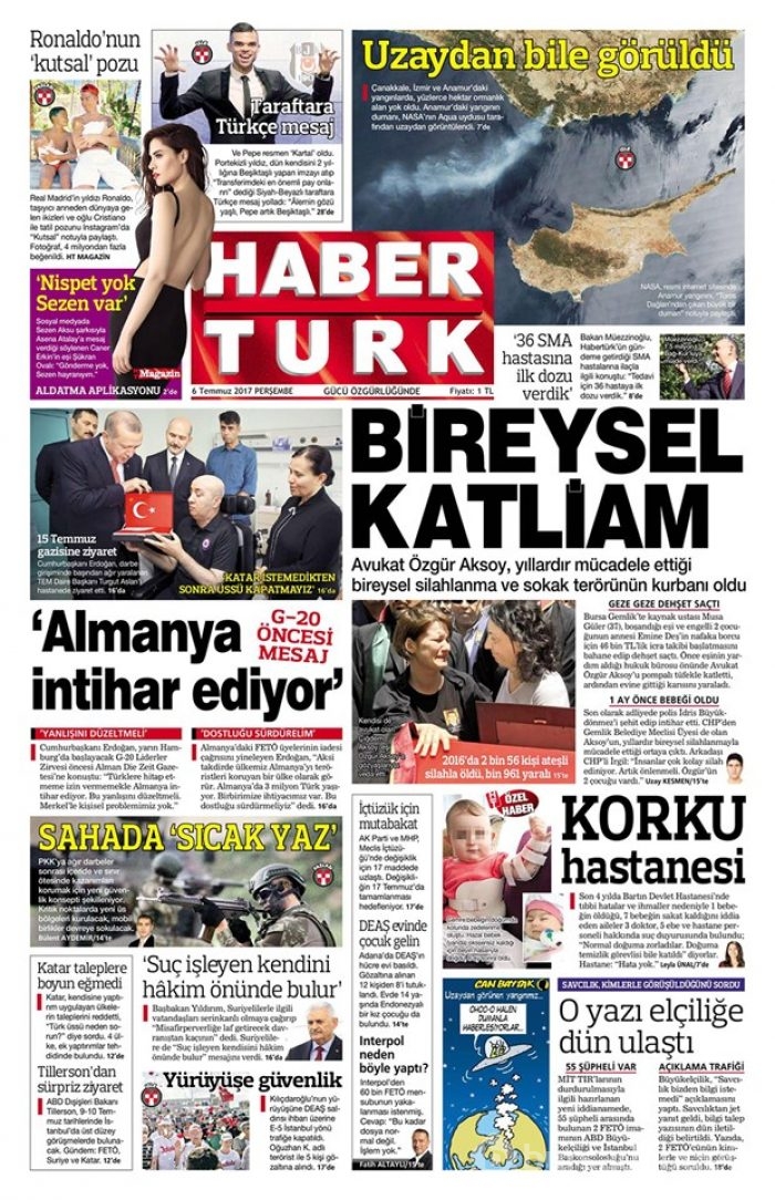 Günün gazete manşetleri - 6 Temmuz 2017