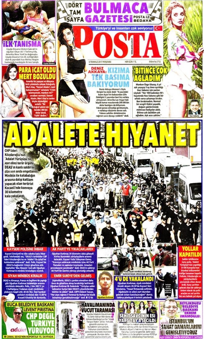 Günün gazete manşetleri - 6 Temmuz 2017