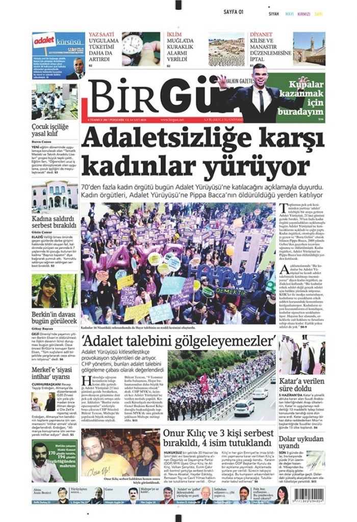Günün gazete manşetleri - 6 Temmuz 2017