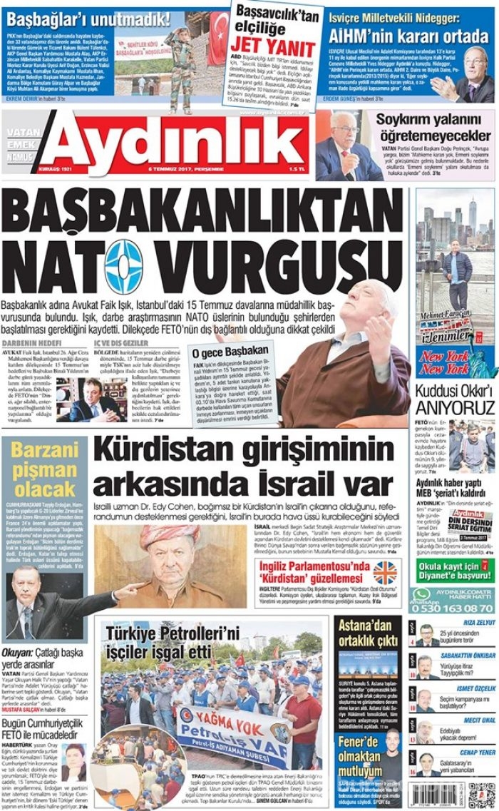 Günün gazete manşetleri - 6 Temmuz 2017