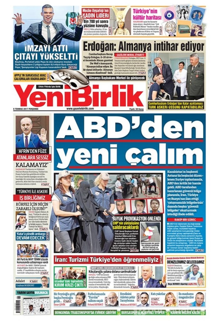 Günün gazete manşetleri - 6 Temmuz 2017