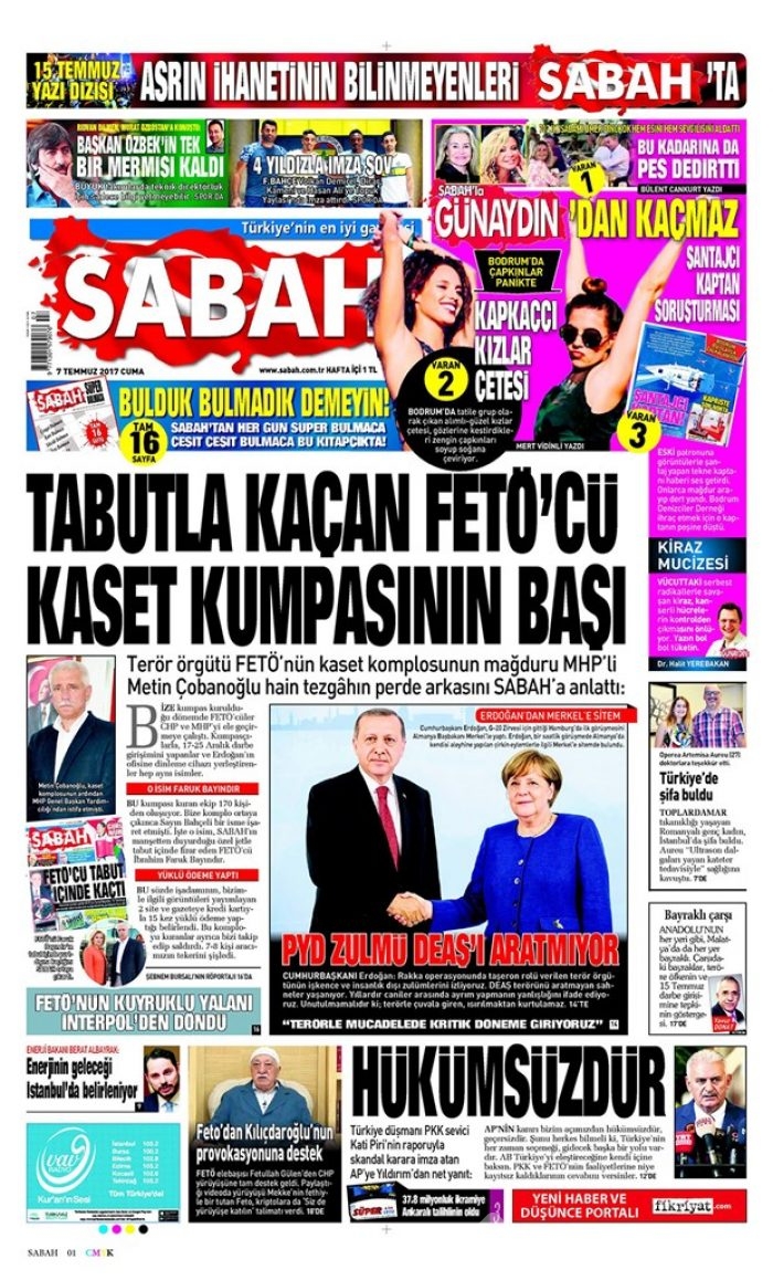 Günün gazete manşetleri 7 Temmuz 2017