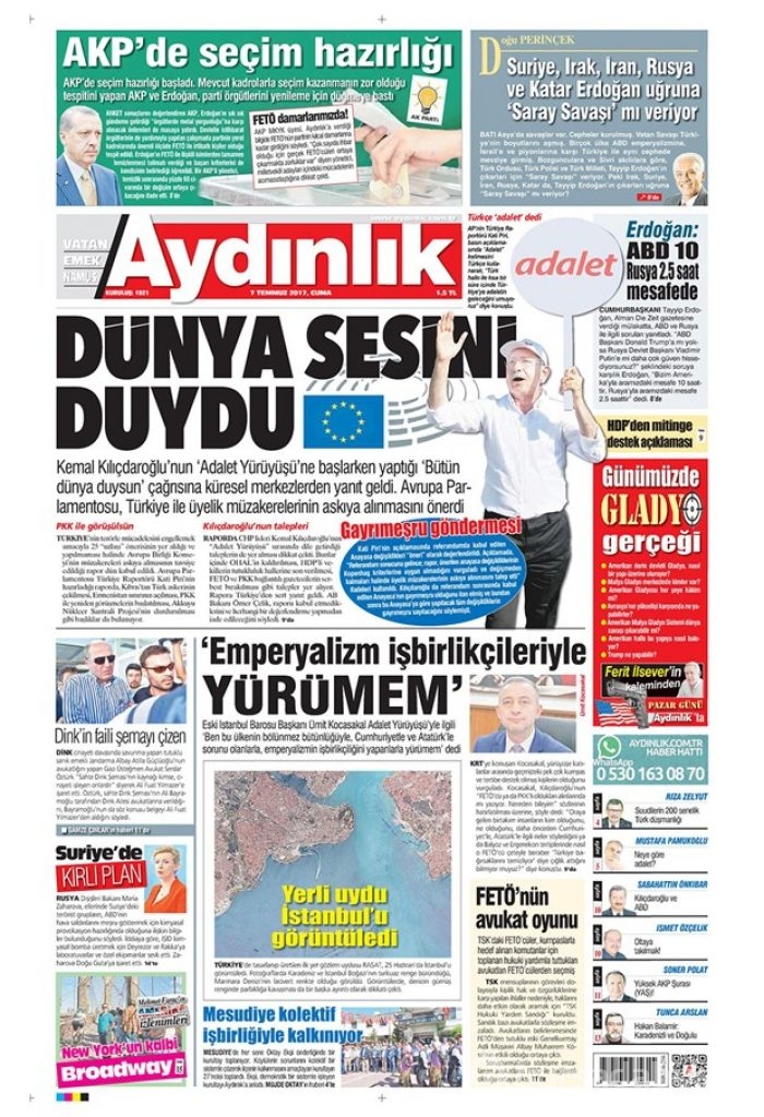 Günün gazete manşetleri 7 Temmuz 2017