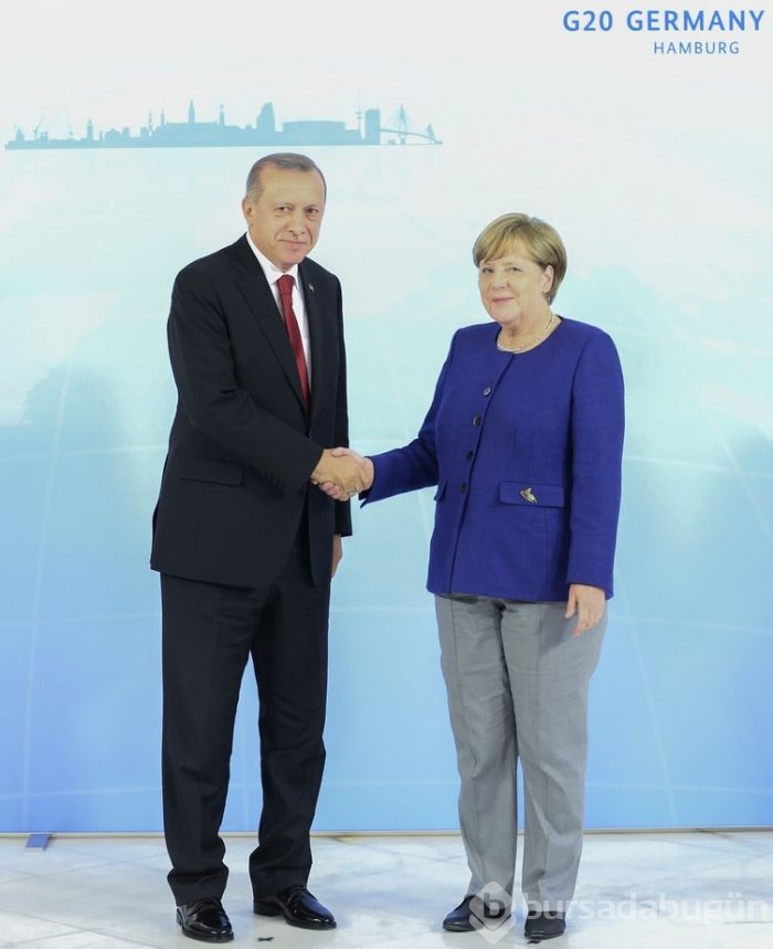 Erdoğan-Merkel görüşmesinden kareler
