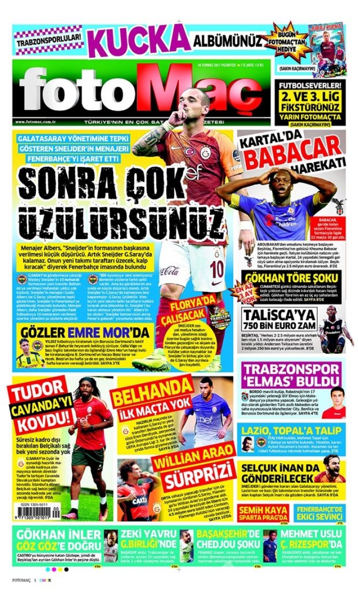 Günün gazete manşetleri (10 Temmuz 2017)