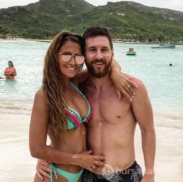 Lionel Messi ve Antonella Roccuzzo balayında