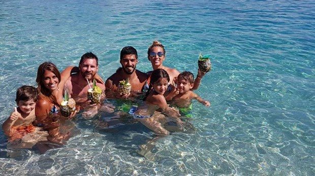 Lionel Messi ve Antonella Roccuzzo balayında