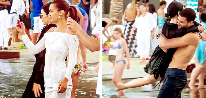 Kendall Jenner'ı zorla denize soktular