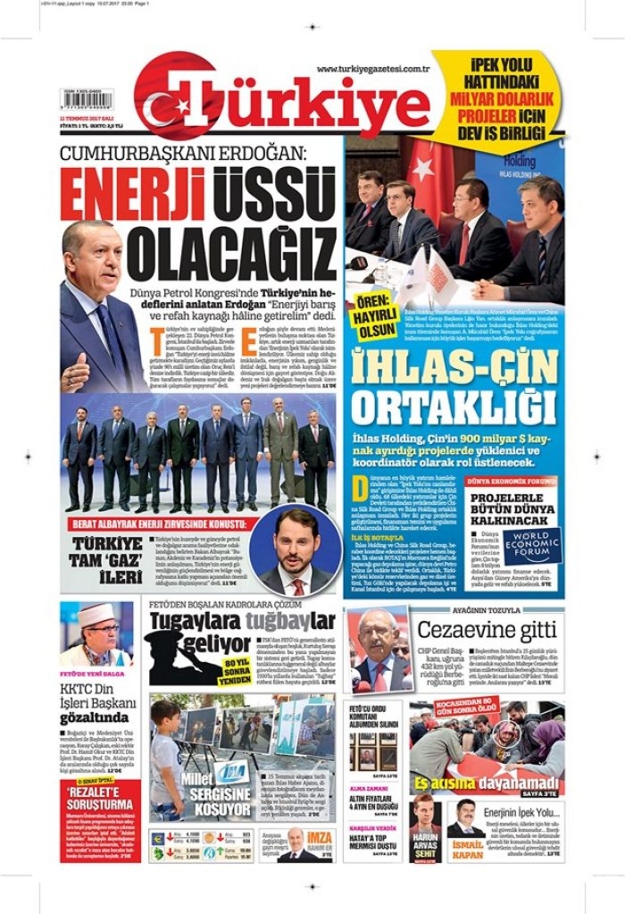 Günün gazete manşetleri 11 Temmuz 2017