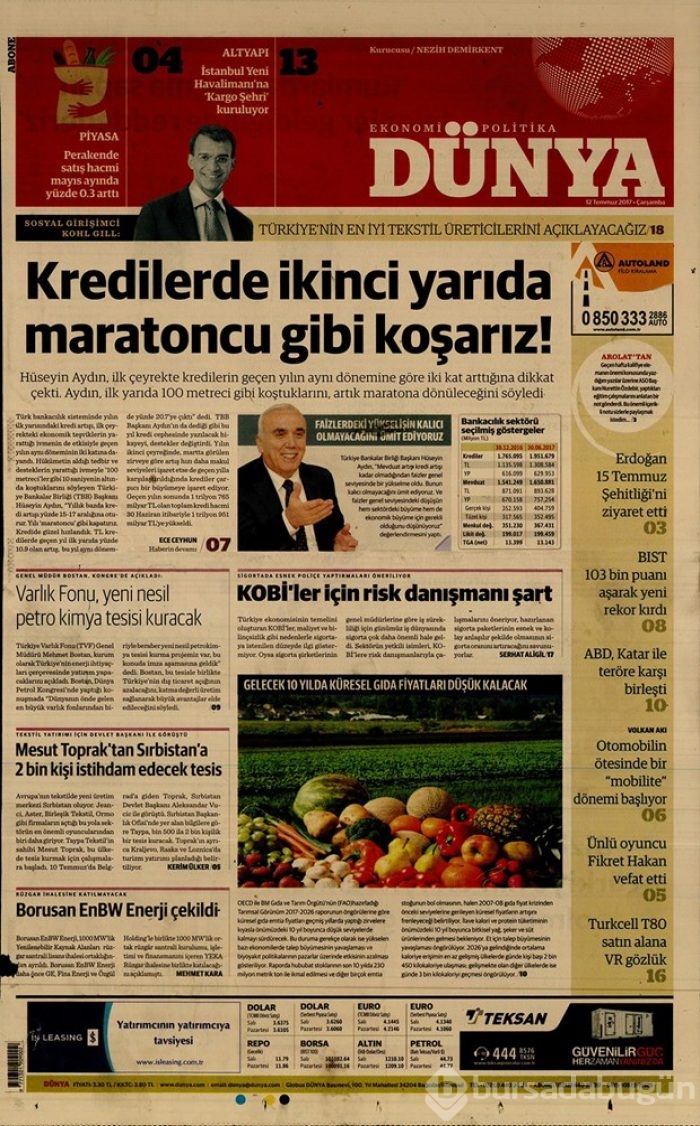 Günün gazete manşetleri 12 Temmuz 2017