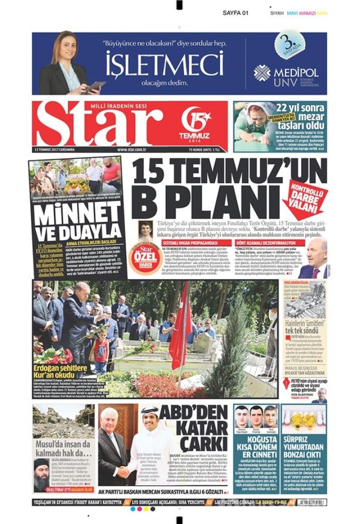 Günün gazete manşetleri 12 Temmuz 2017