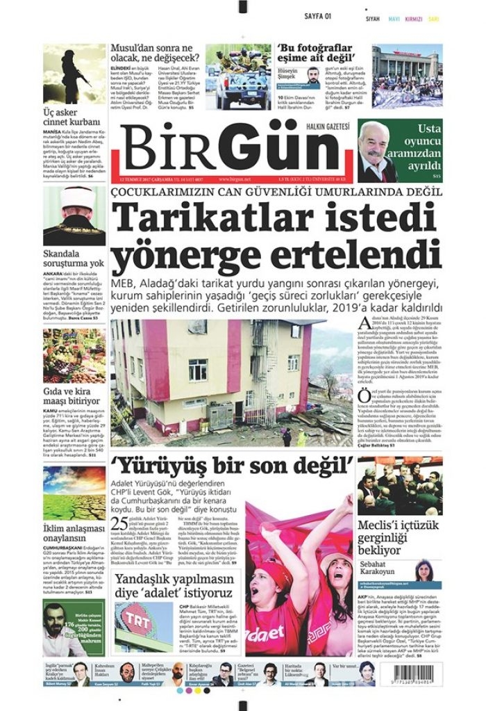 Günün gazete manşetleri 12 Temmuz 2017