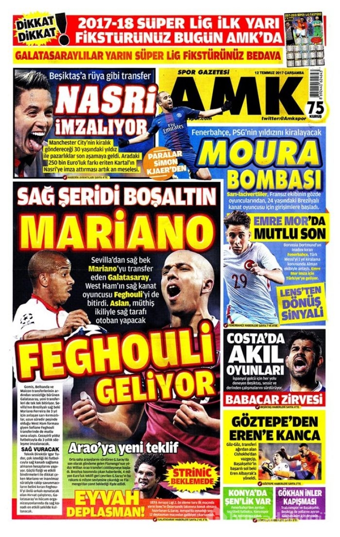 Günün gazete manşetleri 12 Temmuz 2017