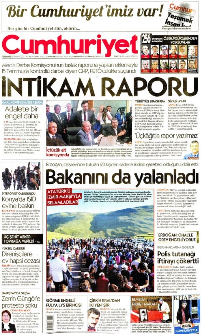 Günün gazete manşetleri - 13 Temmuz 2017