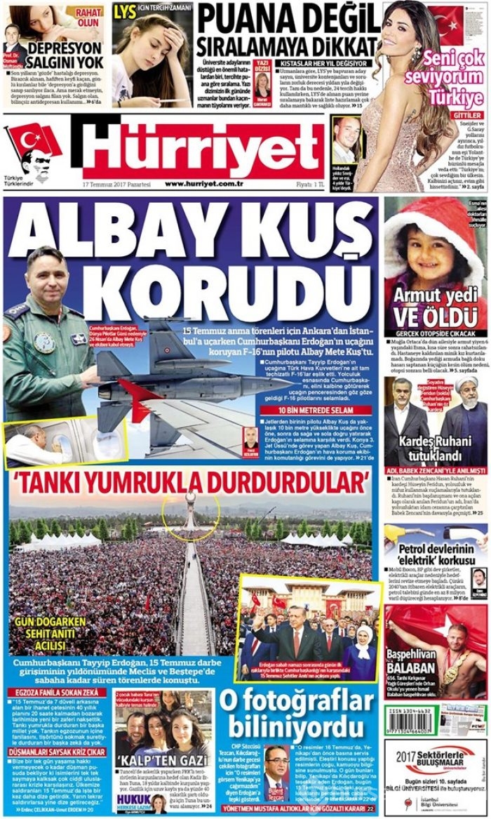 Günün gazete manşetleri - 17 Temmuz 2017