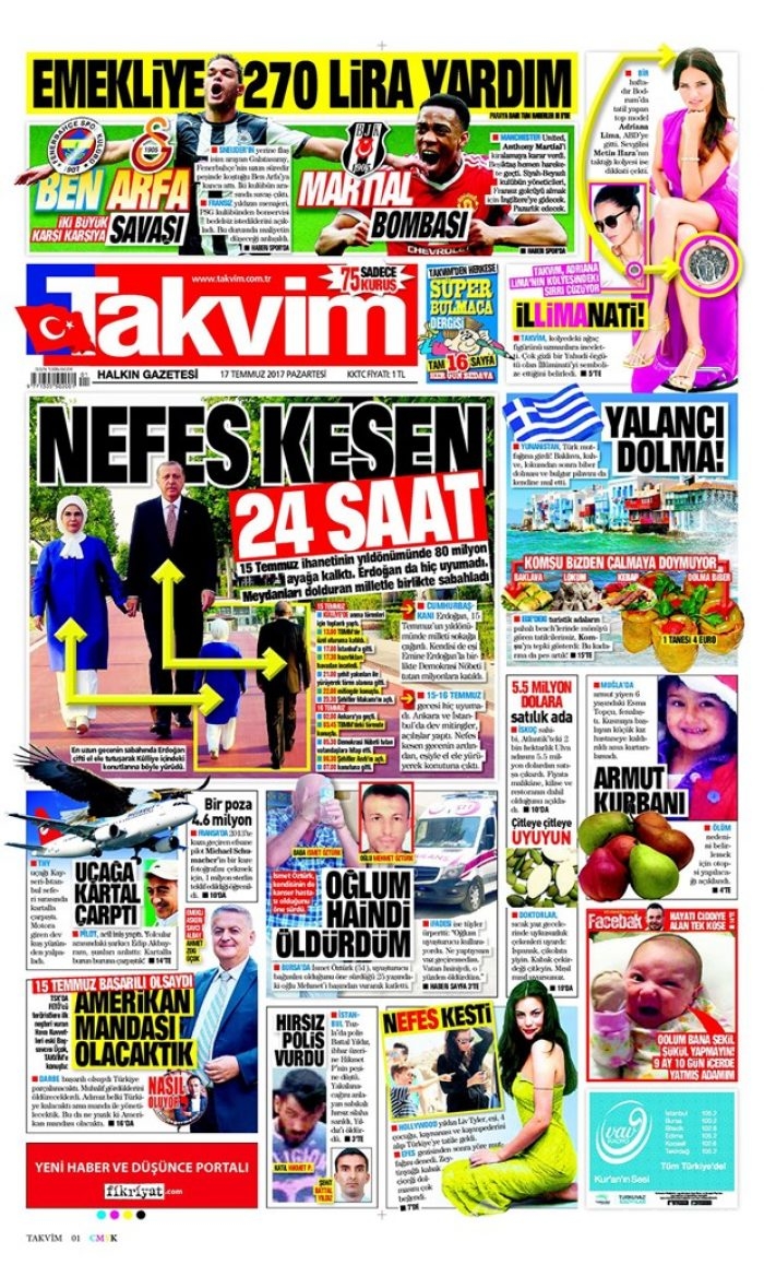 Günün gazete manşetleri - 17 Temmuz 2017