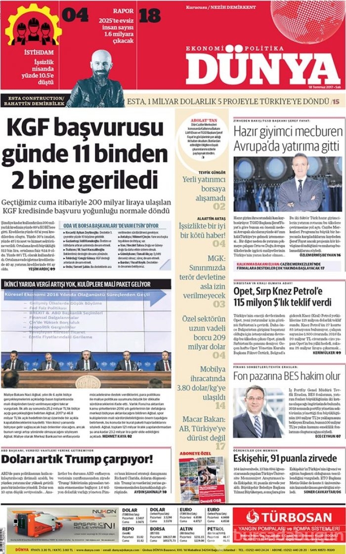Günün gazete manşetleri 18 Temmuz 2017