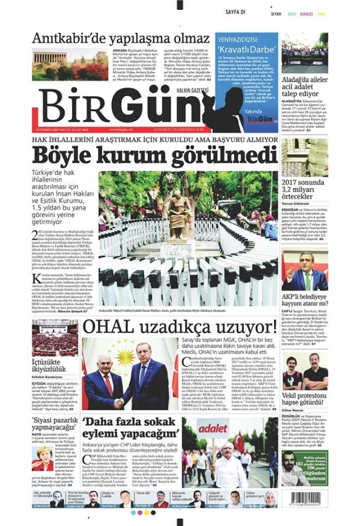 Günün gazete manşetleri 18 Temmuz 2017