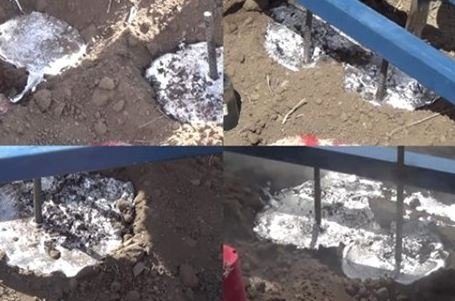 Karınca yuvasına alüminyum döktü